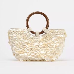 Zara Faux Mother of Pearl Appliqué Bag